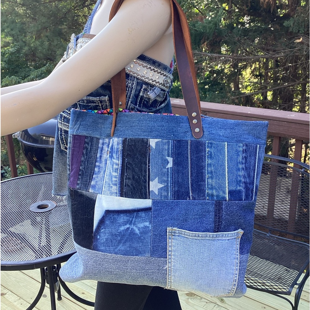 She’s STAR a one of a kind original denim tote designed by DenimbyNeishta